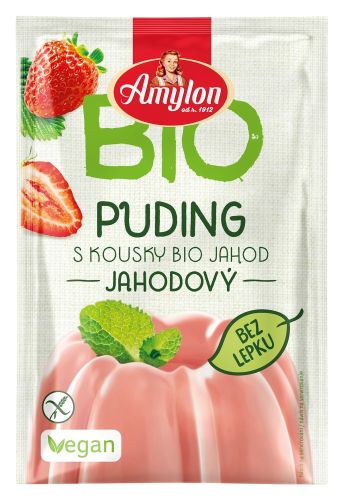 Amylon pudink BIO Jahodový bezlepkový 40g