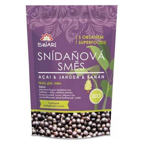 Iswari Snídaňová směs Acai-banán-jahoda BIO 300g