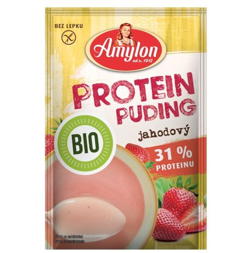 Amylon pudink protein 35% BIO Jahodový 45g